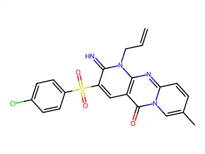 1-allyl-3-[(4-chlorophenyl)sulfonyl]-2-imino-8-methyl-1,2-dihydro-5H-dipyrido[1,2-a:2',3'-d]pyrimidin-5-one structure
