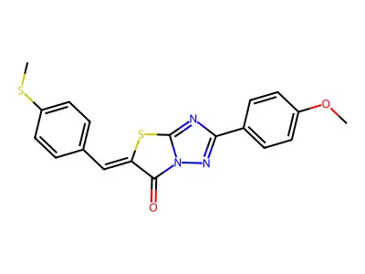 (5Z)-2-(4-methoxyphenyl)-5-[4-(methylsulfanyl)benzylidene][1,3]thiazolo[3,2-b][1,2,4]triazol-6(5H)-one structure
