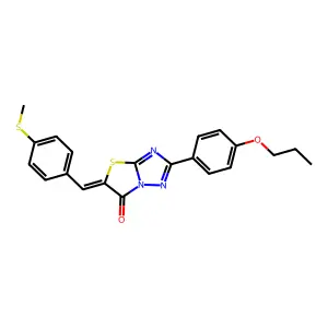 (Z)-5-(4-(methylthio)benzylidene)-2-(4-propoxyphenyl)thiazolo[3,2-b][1,2,4]triazol-6(5H)-one structure