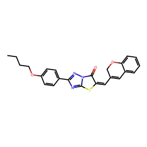 (5Z)-2-(4-butoxyphenyl)-5-(2H-chromen-3-ylmethylidene)-[1,3]thiazolo[3,2-b][1,2,4]triazol-6-one structure