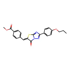 (Z)-methyl 4-((6-oxo-2-(4-propoxyphenyl)thiazolo[3,2-b][1,2,4]triazol-5(6H)-ylidene)methyl)benzoate structure