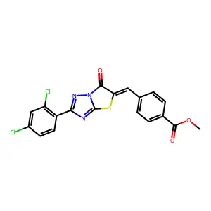 methyl 4-[(E)-(2-(2,4-dichlorophenyl)-6-oxo[1,3]thiazolo[3,2-b][1,2,4]triazol-5(6H)-ylidene)methyl]benzoate structure