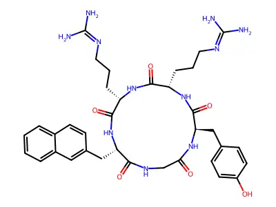 cyclo(D-tyrosyl-arginyl-arginyl-3-(2-naphthyl)alanyl-glycyl) structure