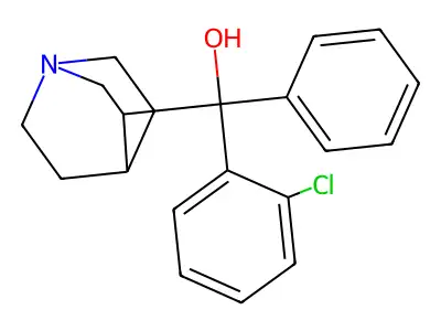(1-Azabicyclo(2.2.2)octan-3-yl)(2-chlorophenyl)phenylmethanol structure