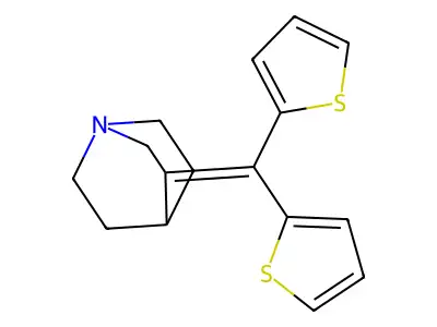 Quinuclidine, 3-(di-2-thienylmethylene)- structure