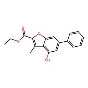 Ethyl 4-hydroxy-3-methyl-6-phenyl-1-benzofuran-2-carboxylate structure