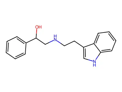 2-[2-(1H-indol-3-yl)ethylamino]-1-phenylethanol structure