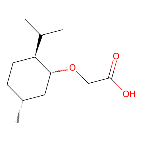 2-[[(1R,2S,5R)-5-Methyl-2-(1-methylethyl)cyclohexyl]oxy]acetic acid structure