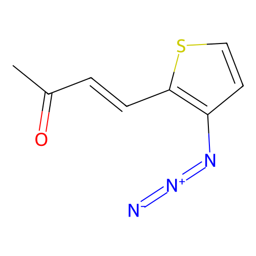 (E)-4-(3-azidothiophen-2-yl)but-3-en-2-one structure