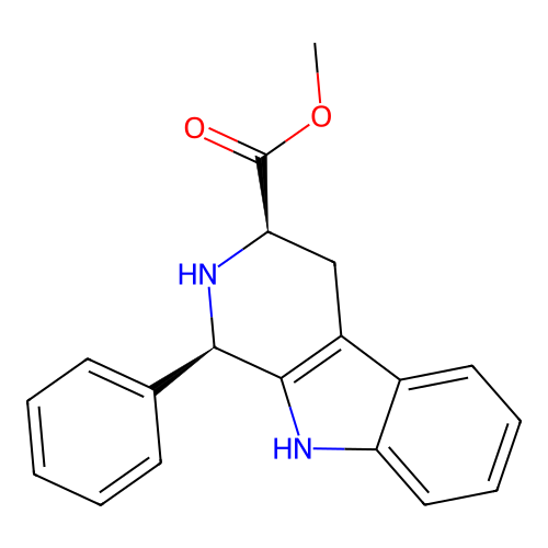 (1R,3R)-methyl 1-phenyl-2,3,4,9-tetrahydro-1H-pyrido[3,4-b]indole-3-carboxylate structure