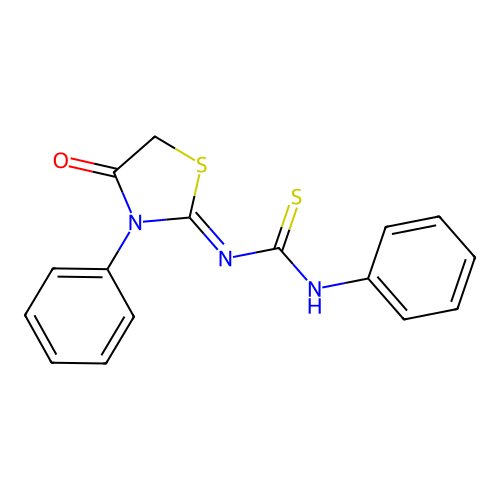 1-[(2Z)-4-oxo-3-phenyl-1,3-thiazolidin-2-ylidene]-3-phenylthiourea structure