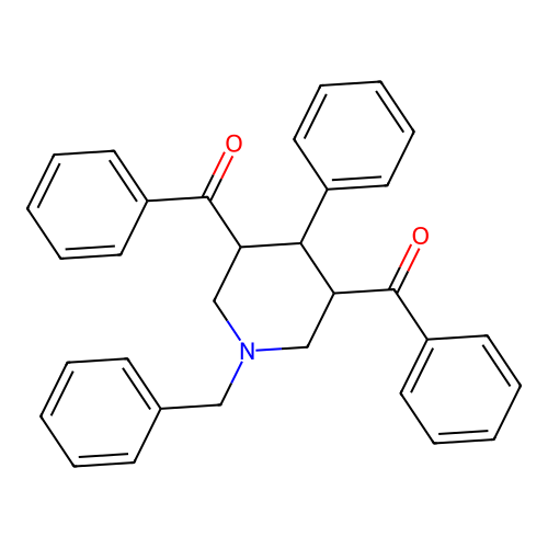 (1-Benzyl-4-phenylpiperidine-3,5-diyl)bis(phenylmethanone) structure