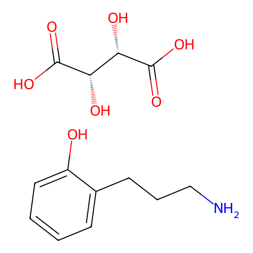 (2S,3S)-2,3-Dihydroxybutanedioic acid--2-(3-aminopropyl)phenol (1/1) structure