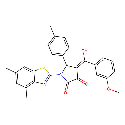 (4E)-1-(4,6-dimethyl-1,3-benzothiazol-2-yl)-4-[hydroxy(3-methoxyphenyl)methylidene]-5-(4-methylphenyl)pyrrolidine-2,3-dione structure