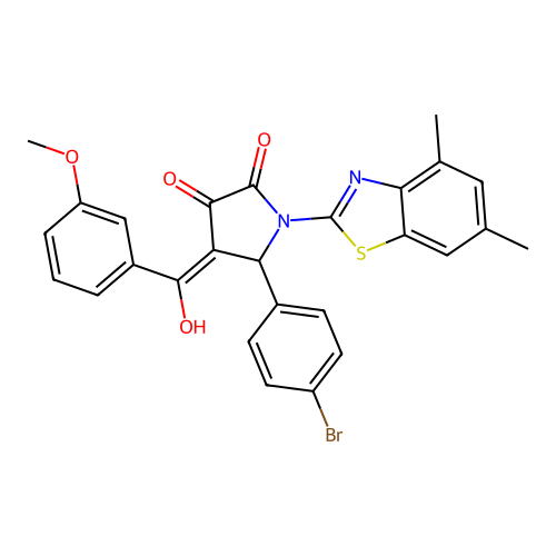 5-(4-bromophenyl)-1-(4,6-dimethylbenzo[d]thiazol-2-yl)-3-hydroxy-4-(3-methoxybenzoyl)-1H-pyrrol-2(5H)-one structure