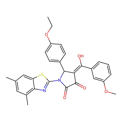 (4E)-1-(4,6-dimethyl-1,3-benzothiazol-2-yl)-5-(4-ethoxyphenyl)-4-[hydroxy(3-methoxyphenyl)methylidene]pyrrolidine-2,3-dione structure