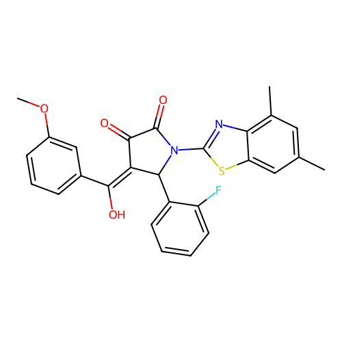(4E)-1-(4,6-dimethyl-1,3-benzothiazol-2-yl)-5-(2-fluorophenyl)-4-[hydroxy(3-methoxyphenyl)methylidene]pyrrolidine-2,3-dione structure