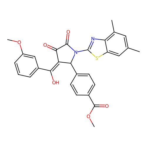 methyl 4-(1-(4,6-dimethylbenzo[d]thiazol-2-yl)-4-hydroxy-3-(3-methoxybenzoyl)-5-oxo-2,5-dihydro-1H-pyrrol-2-yl)benzoate structure