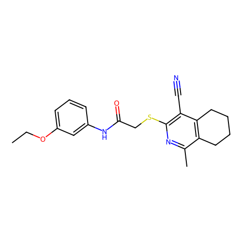 2-[(4-cyano-1-methyl-5,6,7,8-tetrahydroisoquinolin-3-yl)sulfanyl]-N-(3-ethoxyphenyl)acetamide structure