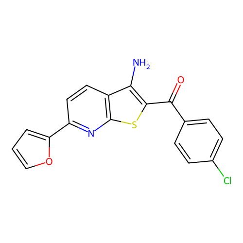 (3-Amino-6-(furan-2-yl)thieno[2,3-b]pyridin-2-yl)(4-chlorophenyl)methanone structure