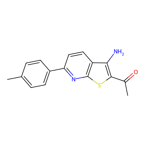 1-[3-Amino-6-(4-methylphenyl)thieno[2,3-b]pyridin-2-yl]ethanone structure
