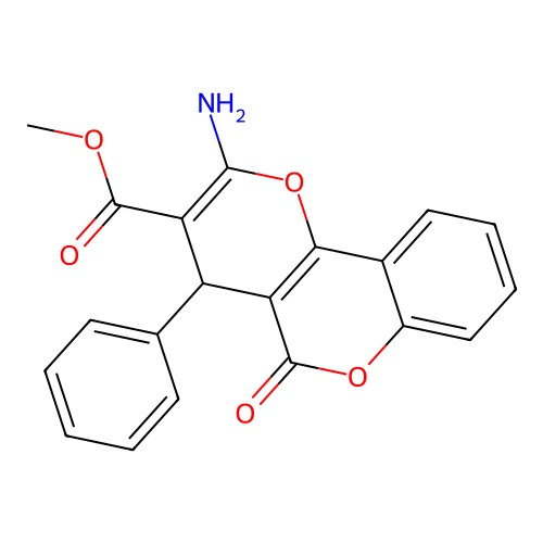 Methyl 2-amino-5-oxo-4-phenyl-4,5-dihydropyrano[3,2-c]chromene-3-carboxylate structure