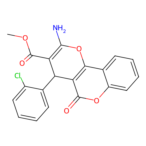 methyl 2-amino-4-(2-chlorophenyl)-5-oxo-4H-pyrano[3,2-c]chromene-3-carboxylate structure