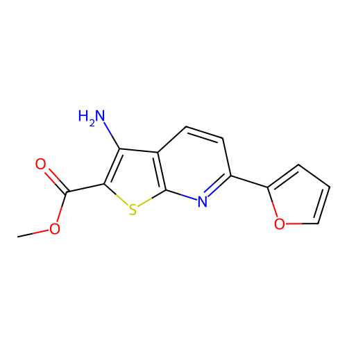 Methyl 3-amino-6-(furan-2-yl)thieno[2,3-b]pyridine-2-carboxylate structure
