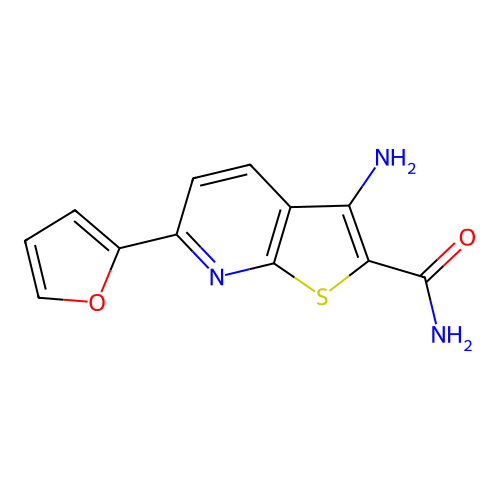 3-Amino-6-(furan-2-yl)thieno[2,3-b]pyridine-2-carboxamide structure
