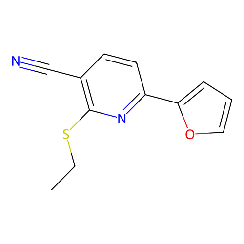 2-Ethylsulfanyl-6-(furan-2-yl)pyridine-3-carbonitrile structure