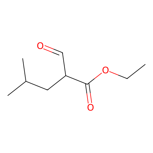 2-Formyl-4-methylpentanoic acid, ethyl ester structure