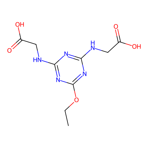 2,2'-((6-Ethoxy-1,3,5-triazine-2,4-diyl)bis(azanediyl))diacetic acid structure