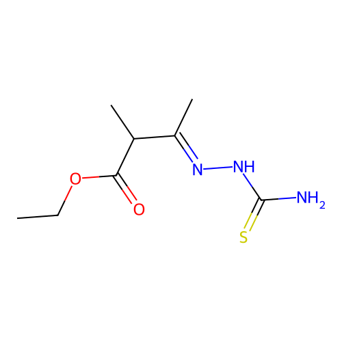 Ethyl 3-[(aminocarbothioyl)hydrazono]-2-methylbutanoate structure