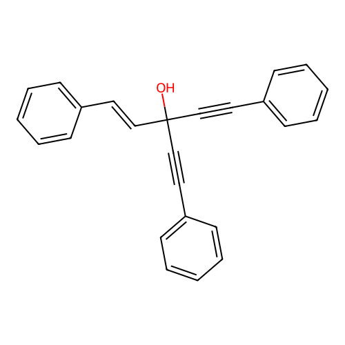 (E)-1,5-diphenyl-3-(2-phenylethynyl)pent-1-en-4-yn-3-ol structure