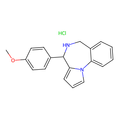 4-(4-Methoxyphenyl)-5,6-dihydro-4H-pyrrolo-[1,2-a][1,4]benzodiazepine hydrochloride structure
