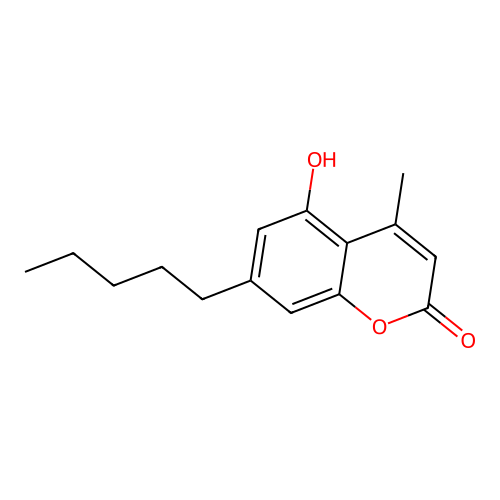 5-hydroxy-4-methyl-7-pentyl-2H-chromen-2-one structure