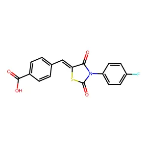 4-{[3-(4-Fluorophenyl)-2,4-dioxo-1,3-thiazolidin-5-ylidene]methyl}benzoic acid structure