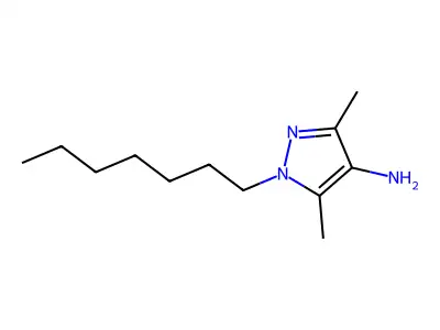 4-Amino-3,5-dimethyl-1-heptylpyrazole structure