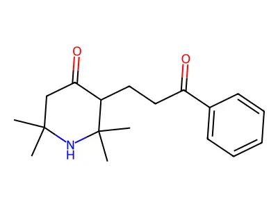 2,2,6,6-Tetramethyl-3-(3-oxo-3-phenylpropyl)piperidin-4-one structure