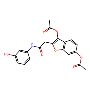 2-Benzofuranacetamide, 3,6-dihydroxy-N-(m-hydroxyphenyl)-, 3,6-diacetate structure