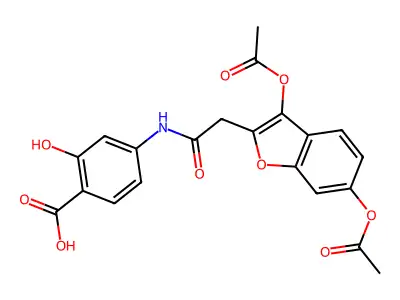 Salicylic acid, 4-(2-(3,6-dihydroxy-2-benzofuranyl)acetamido)-, 3,6-diacetate structure