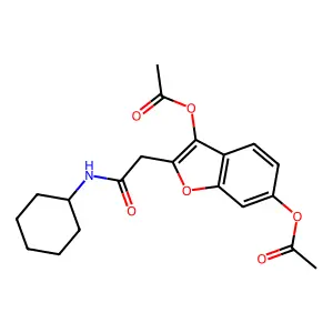 2-Benzofuranacetamide, N-cyclohexyl-3,6-dihydroxy-, diacetate structure