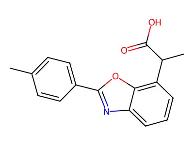 7-Benzoxazoleacetic acid, alpha-methyl-2-(4-methylphenyl)- structure