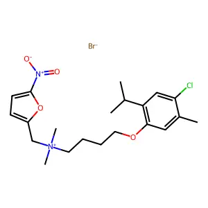 Ammonium, (4-(6-chlorothymyloxy)butyl)dimethyl(5-nitro-2-furfuryl)-, bromide structure