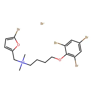 Ammonium, (5-bromo-2-furfuryl)dimethyl(4-(2,4,6-tribromophenoxy)butyl)-, bromide structure