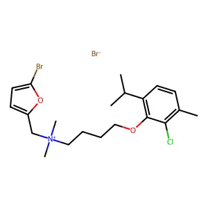 Ammonium, (5-bromo-2-furfuryl)(4-(6-chlorothymyloxy)butyl)dimethyl-, bromide structure