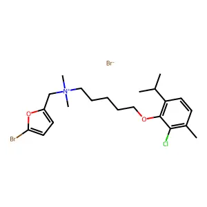 Ammonium, (5-bromo-2-furfuryl)(5-(6-chlorothymyloxy)pentyl)dimethyl-, bromide structure