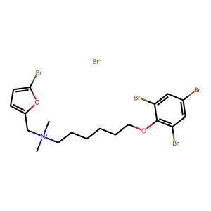 Ammonium, (5-bromo-2-furfuryl)dimethyl(6-(2,4,6-tribromophenoxy)hexyl)-, bromide structure