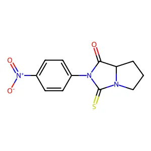 2-(4-Nitrophenyl)-3-sulfanylidenehexahydro-1H-pyrrolo[1,2-c]imidazol-1-one structure