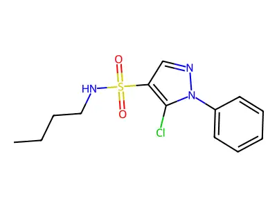 N-Butyl-5-chloro-1-phenyl-1H-pyrazole-4-sulfonamide structure